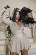 Babydoll Nenema Dress (black/gold trimming)