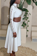 Silver Simono Midi Dress
